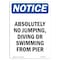 Signmission OSHA Notice, 7" Height, Absolutely No Jumping Diving Sign, 7" X 5", Portrait OS-NS-D-57-V-10034 - alternate 1